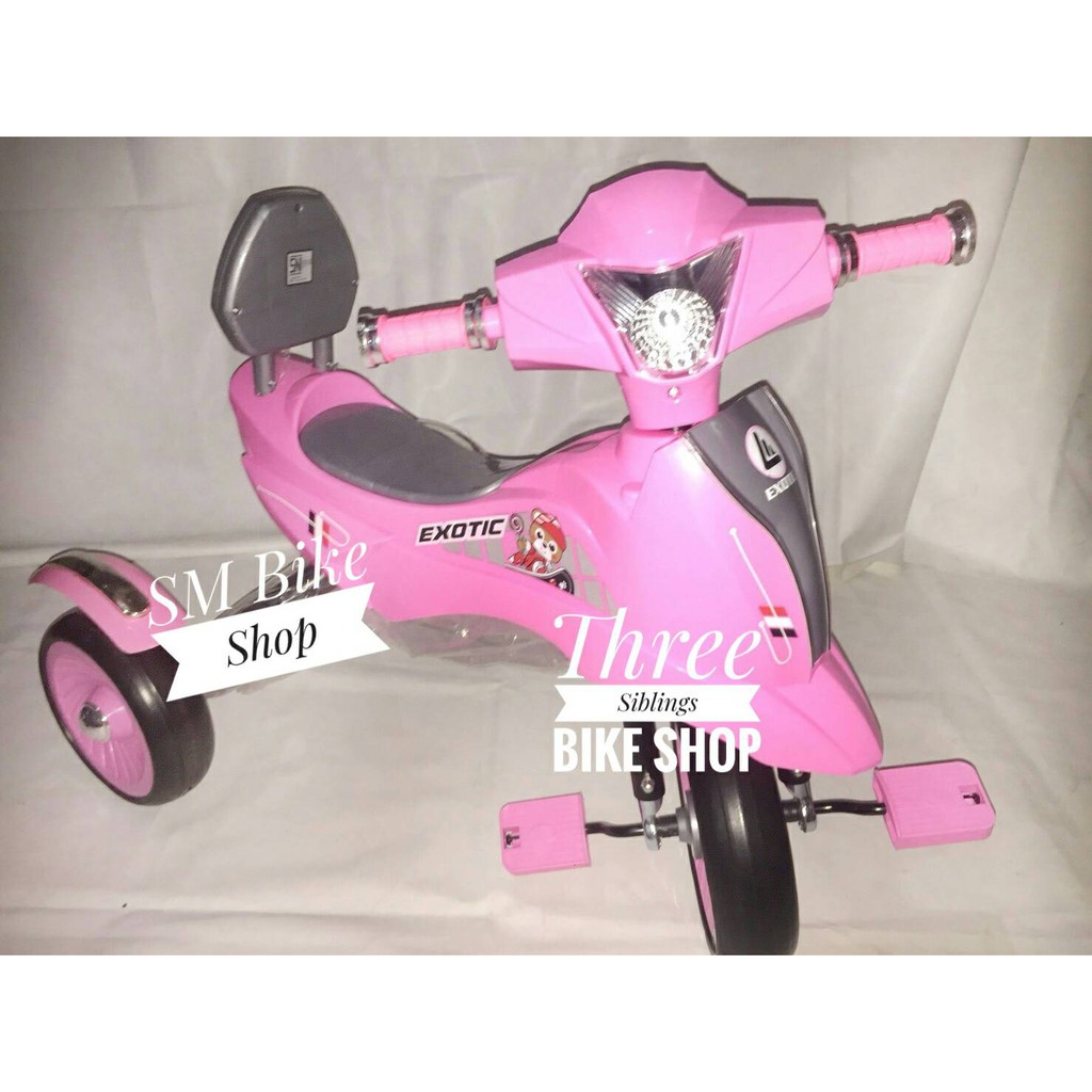 Sepeda Anak Roda Tiga Exotic Motor-Motoran warna PINK