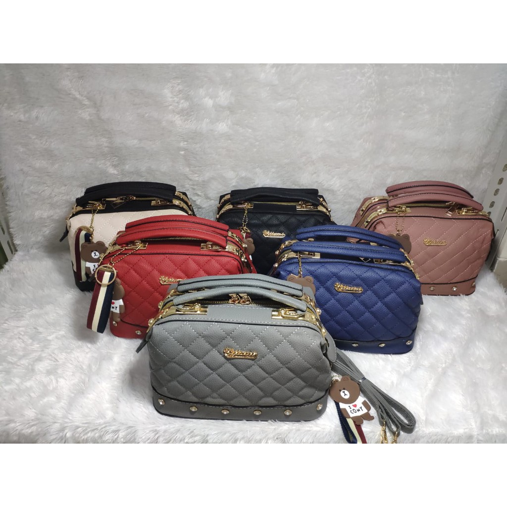 JK 242 1KG MUAT 2PCS TAS WANITA IMPORT SELEMPANG DOCTOR GRAY U3042 C8046