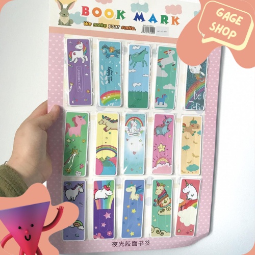 

pembatas buku plastik karakter unicorn (1 set) pembatas lucu penanda pengingat keperluan sekoah anak bisa COD termurah import