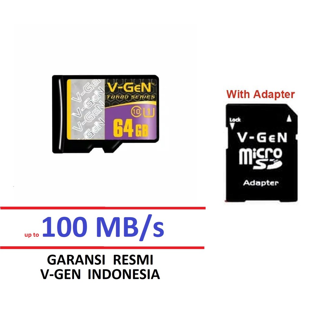 VGen 64GB MicroSD V-Gen 64 GB Turbo Class 10 Real Original Resmi VGEN Indonesia