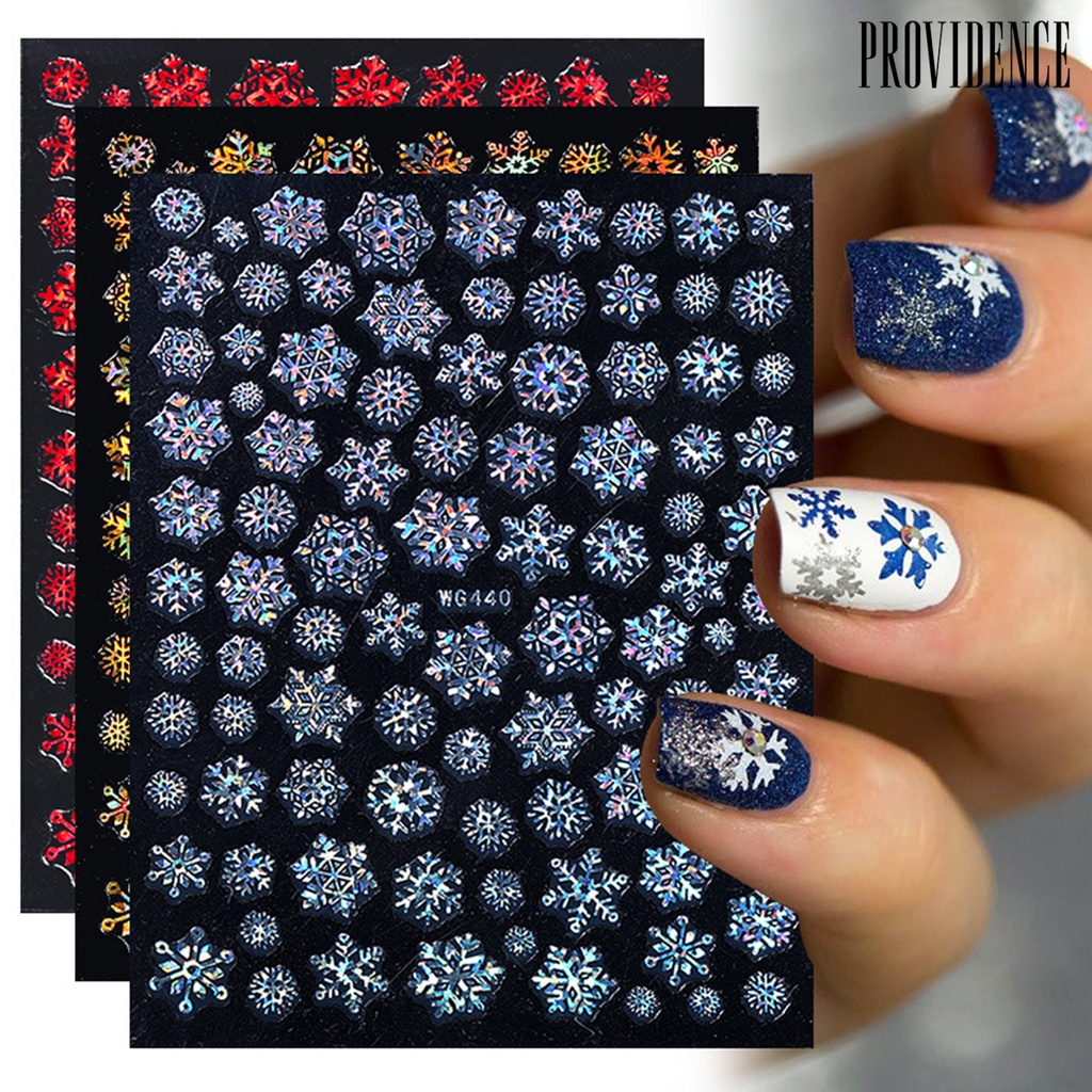 Stiker Kuku Motif Snowflake Natal Untuk Manicure Charms