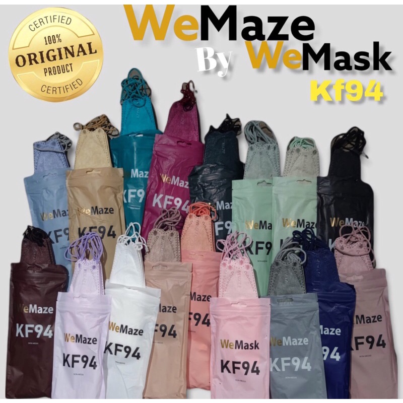 Masker KF94 WeMask / WeMaze 4PLY Emboss Earloop Original Disposable Facemask Isi 10 Pcs