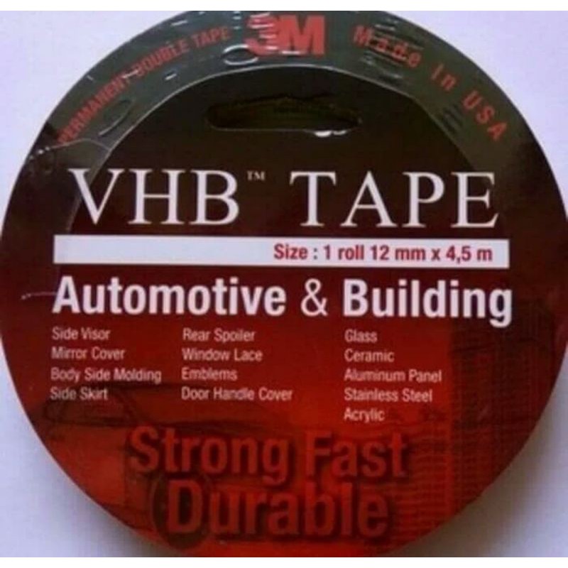 

Double Tape VHB 12mm Merah Lem Ori