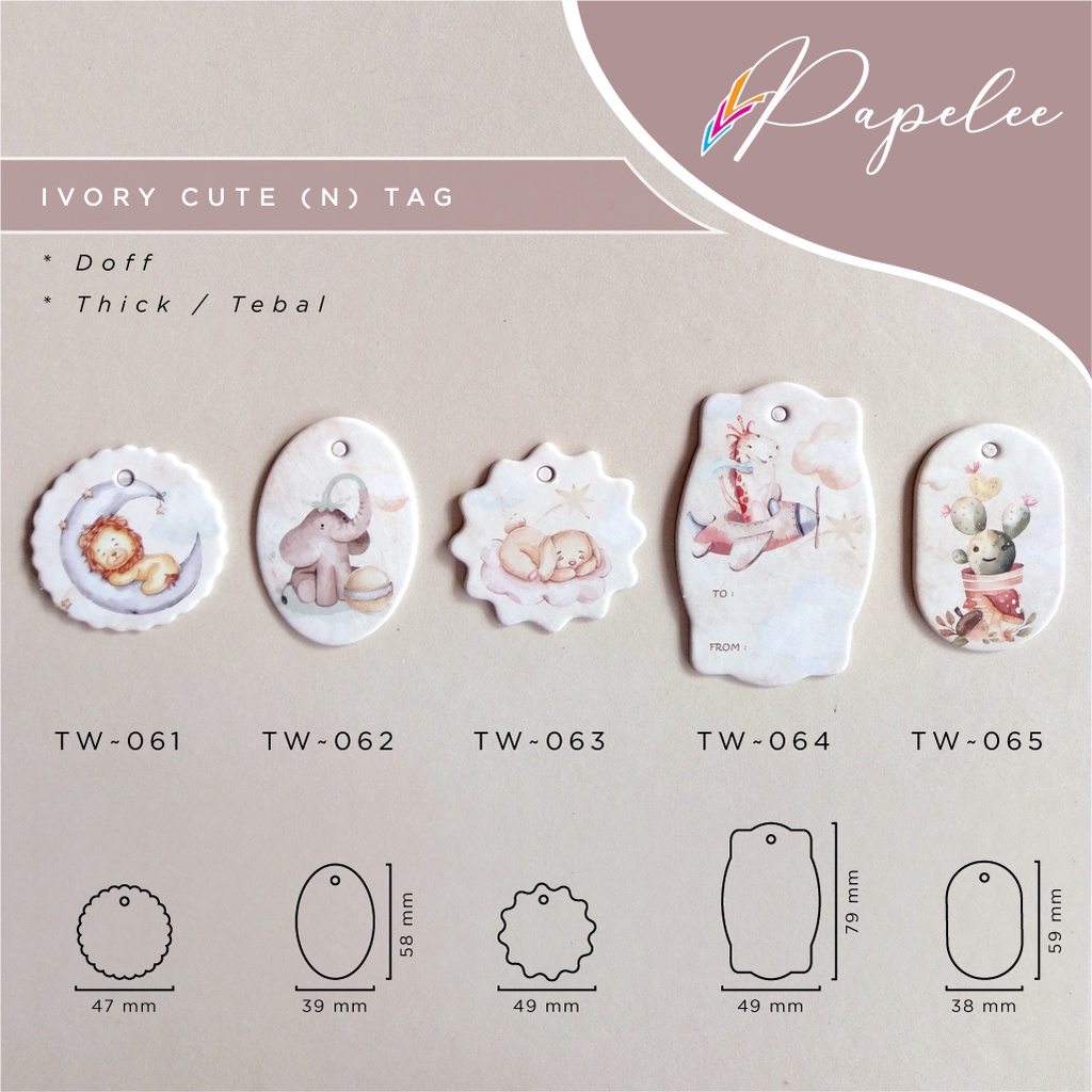 

Ivory Cute Tag tebal / Gift Tag / Hang Tag / Tag Hampers