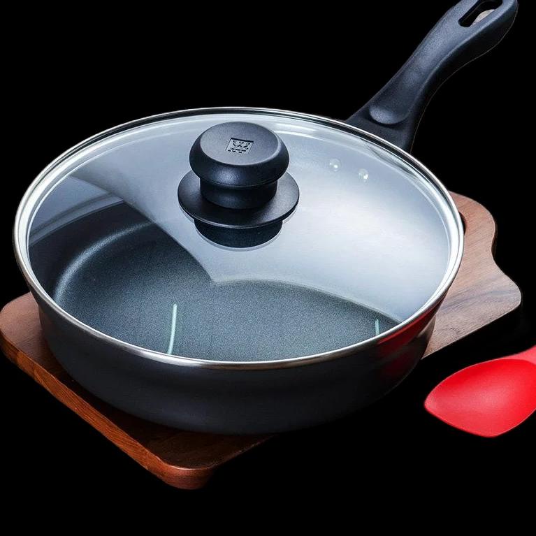 PANCI WAJAN / WAJAN PENGGORENGAN / PANCI WAJAN TEFLON HITAM/ PANCI TEFLON TUTUP KACA 9X5