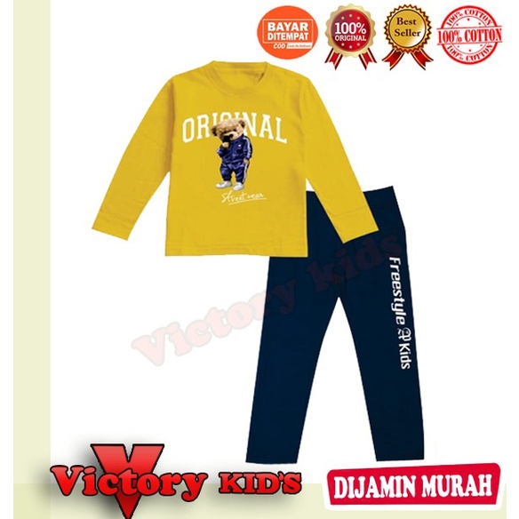 Victory kids Setelan/piyama tangan panjang anak laki-laki/perempuan 1-10 tahun