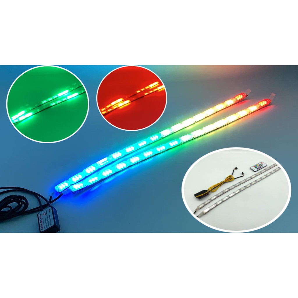 Lampu DRL ICC RGB KRISTAL 16 Led Remote Control Sein Running Aequential SKU-2553