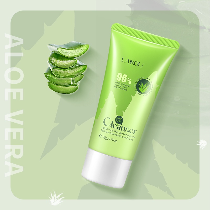 LAIKOU 96% Aloe Vera Pembersih Menenangkan Wajah Meringankan Bekas Jerawat 50g