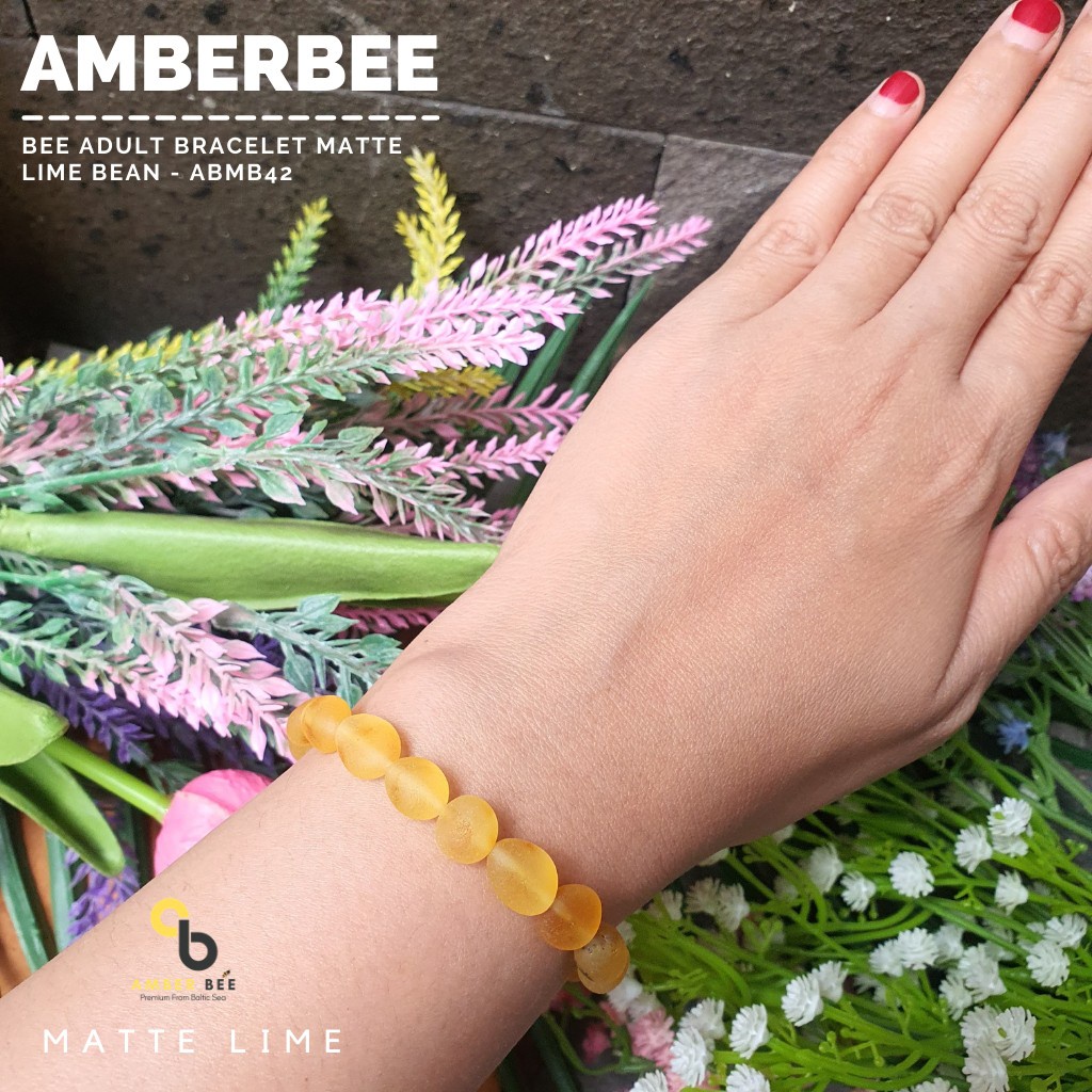 Gelang Kesehatan Amber Dewasa Premium Matte By Amber Bee