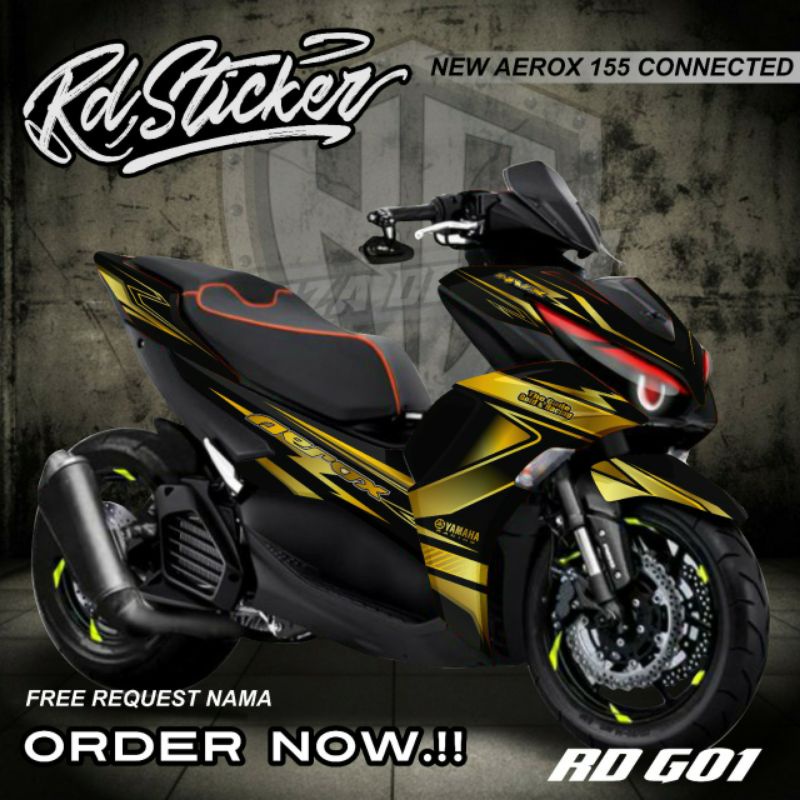 decal sticker new aerox connected gold