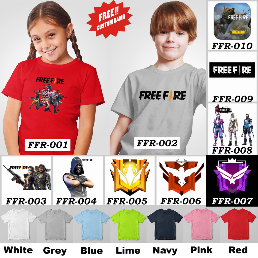 [FREE NAMA !!] Kaos Anak &amp; Family Free Fire 100% COTTON PREMIUM