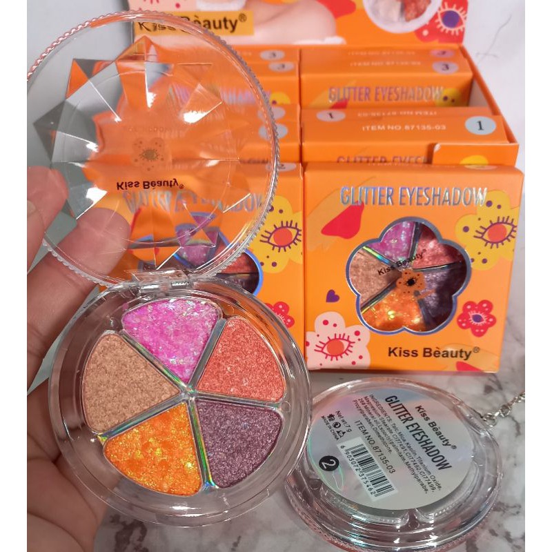 GLITTER EYESHADOW KISS BEAUTY 5WARNA NO.87135-03