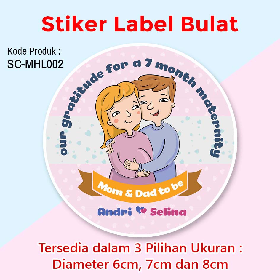 STIKER LABEL TUMPENG MINI SOUVENIR ACARA 4 ATAU 7 BULAN KEHAMILAN