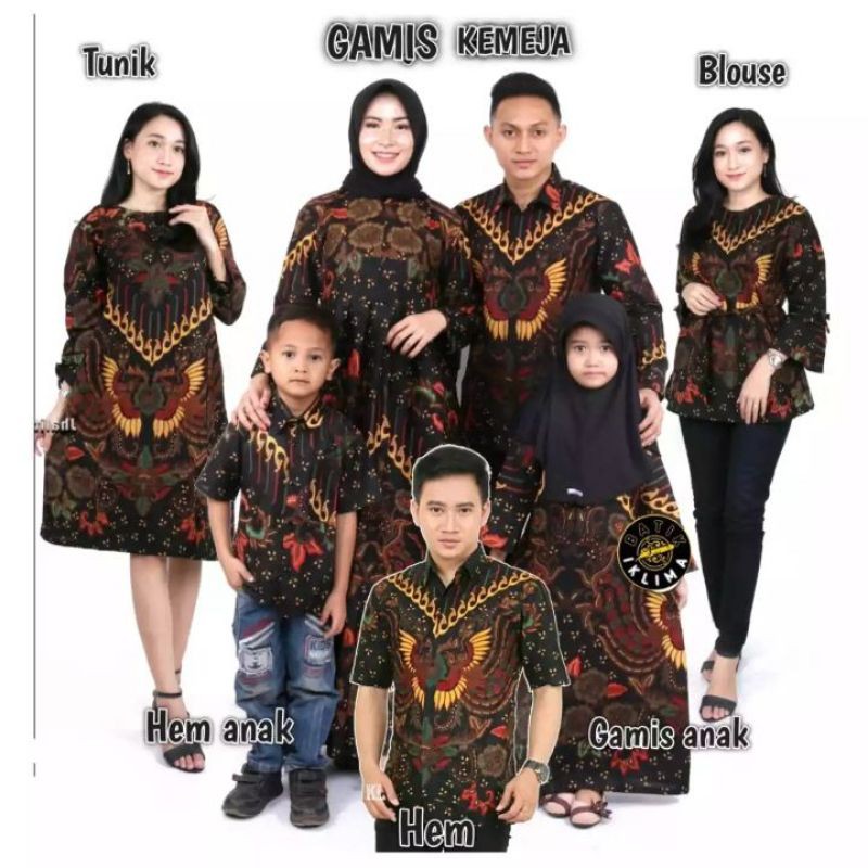 Sarimbit/couple batik keluarga sania ruffle ndoro jowi batik couple keluarga terkomplit dan terbaru