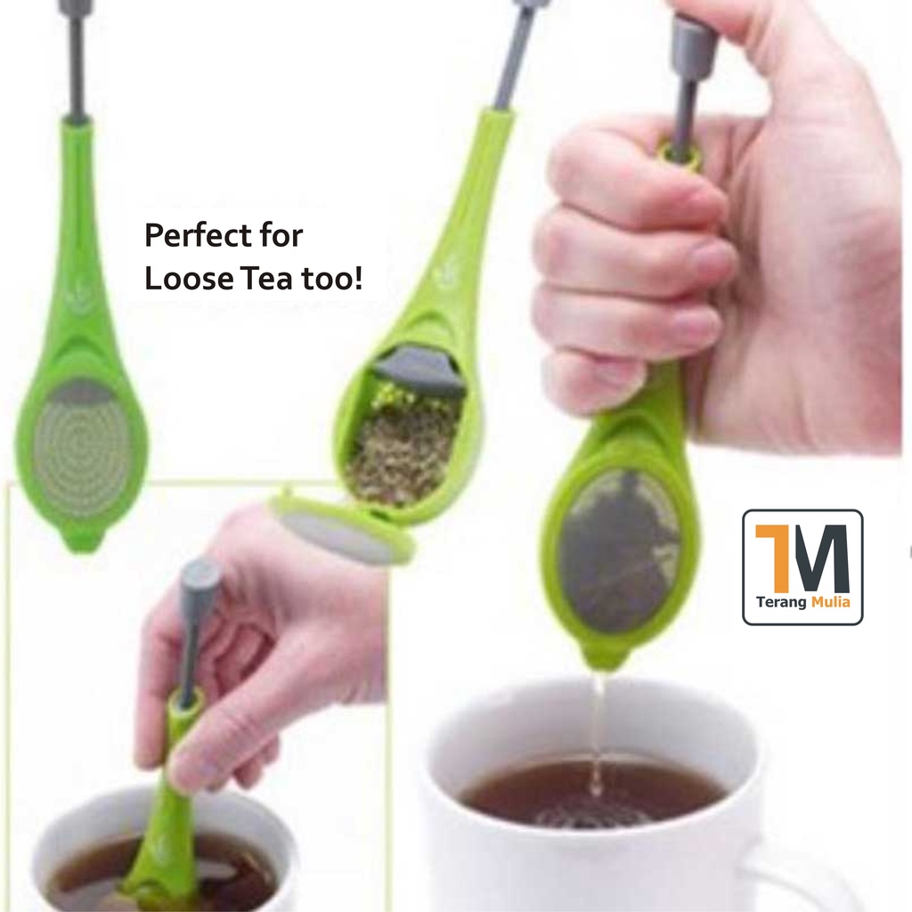 Filter Saringan Infuser Teh Built-in Plunger Tea Infuser Filter