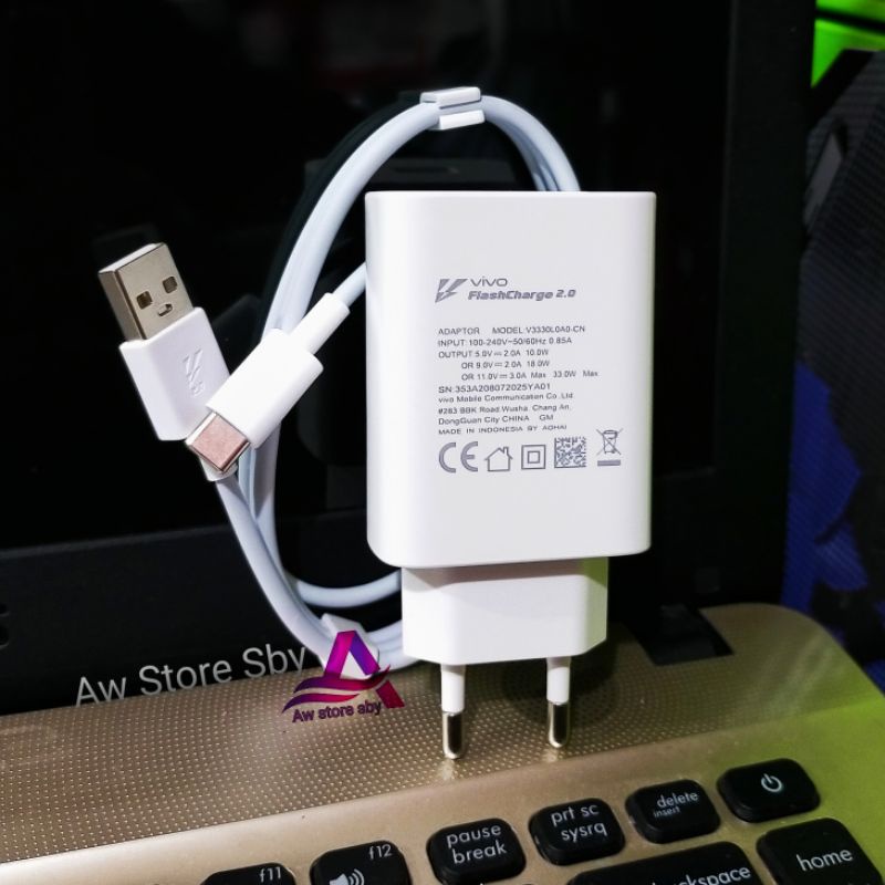 Original Charger vivo type c Quick charge v19/s1 pro/y30/y50/v17/ v17 pro/Y51 [VIVO USB C 5G]