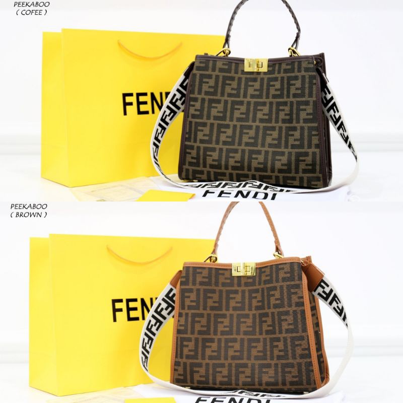 FENDI Peekaboo X-Tote Medium F0658#Yz ImportKwalitas PLATINUM 0658