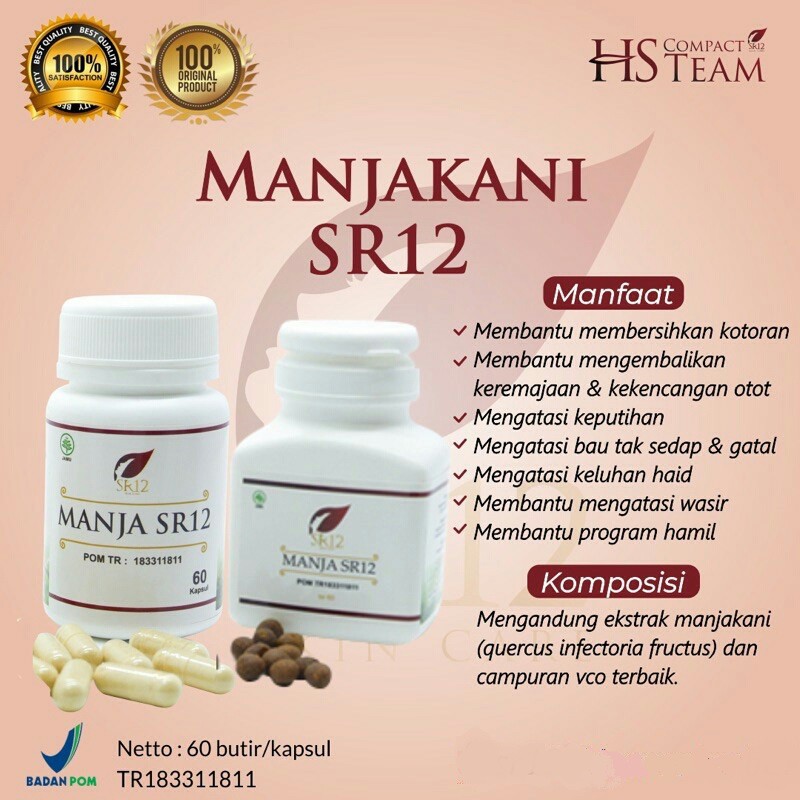 Manjakani SR12 Kapsul Butir Pencegah Gatal Pelancar Haid Herbal Promil Program Hamil Official Original