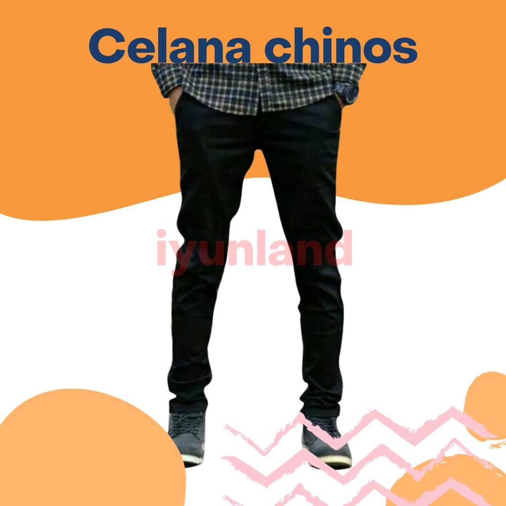 Celana Panjang chino Hitam , chino Pants, Chino Slimfit