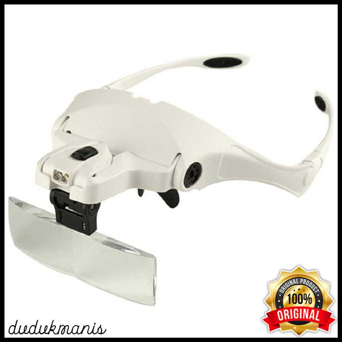 

Office & Stationery | Alat Tulis | Helm Kacamata Pembesar Reparasi Jam 5X Magnifier 2 Led Murah Per-595 | Best Seller