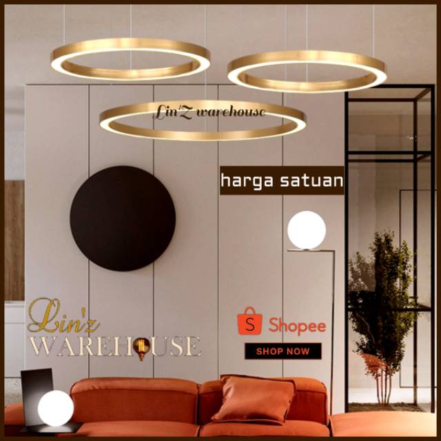 Lampu gantung MODERN LED GOLD RING 60 CM pendant lamp