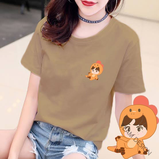 YOURSTYLE1119 - KAOS KARAKTER ORANGE REX DINO BAJU KAOS WANITA DISTRO UNISEX OVERSIZE JUMBO KEKINIAN