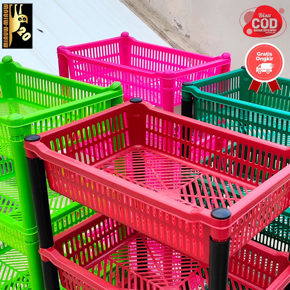 rak plastik rak buku rak serbaguna susun 4 - MM