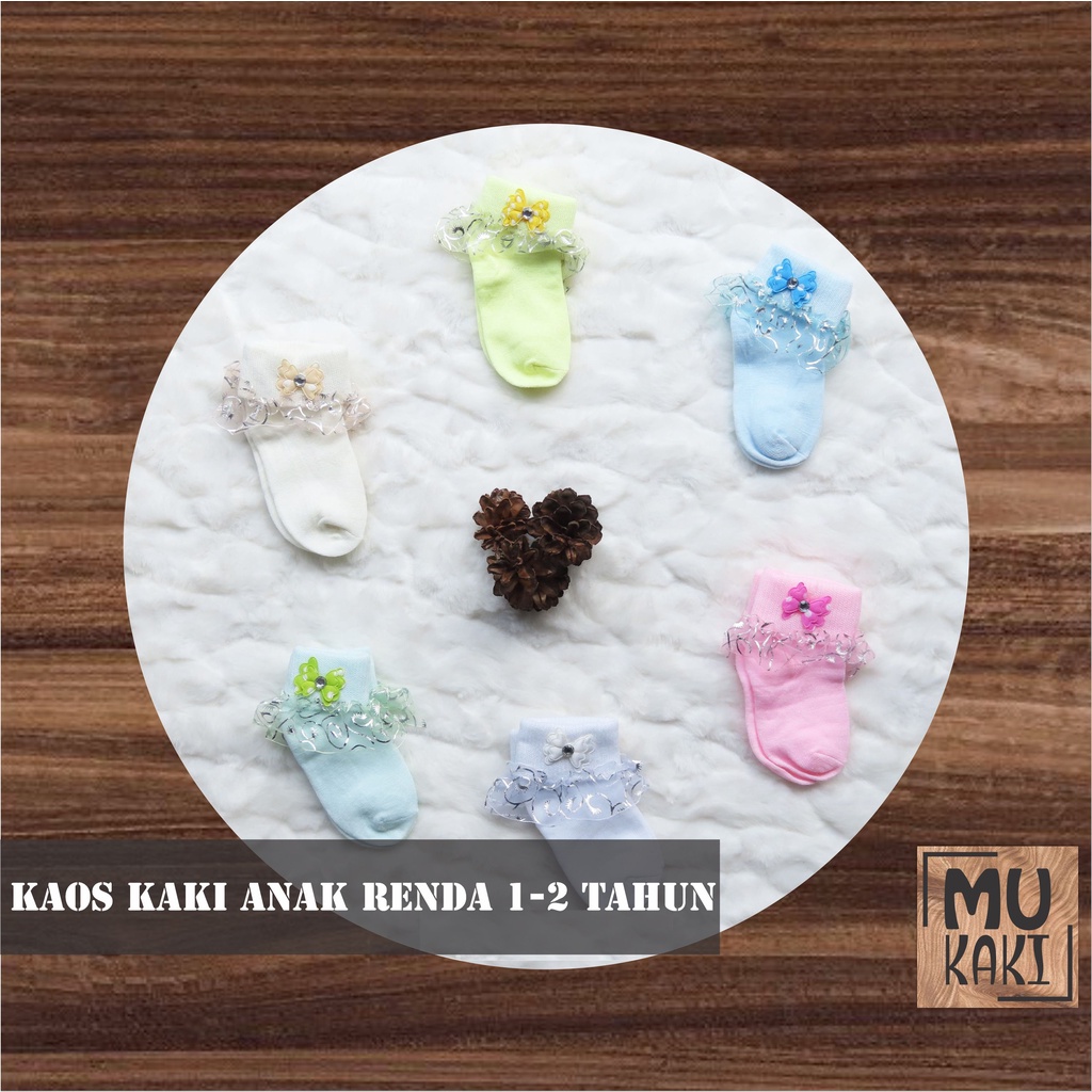 Kaos Kaki Anak Bayi Perempuan Polos Renda 2-4 Tahun