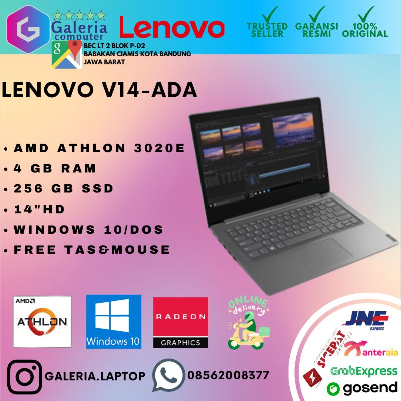 Lenovo V14-ada amd athlon 3020e 4gb 256gb 14hd dos