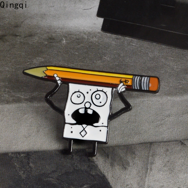 Bros Pin Enamel Desain Kartun Spongebob Squarepants Doodlebob Untuk Anak