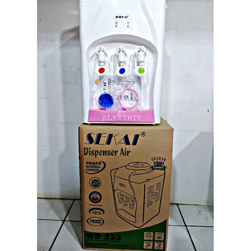Dispenser Air SEKAI WD 333 Panas, Normal, dingin / Dispenser 3 kran / Tempat Galon Miyako