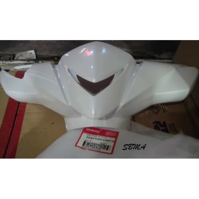 COVER BATOK KEPALA PUTIH BLADE KARBU LAMA ORIGINAL ASLI AHM HONDA 53205KWB640PFW COVER FR
