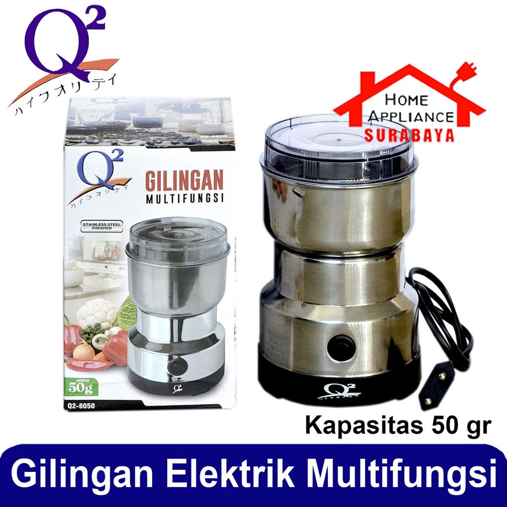 Coffee Grinder Elektrik Penggiling Gilingan Kopi Bumbu Dapur Kering Listrik Multifungsi Q2 8050