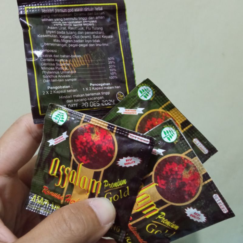 

ASSALAM GOLD ORIGINAL mengobati rheumatik+asam urat+nyeri sendi+pegal linu+dll