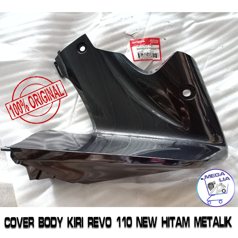 Cover Body Kiri Revo 110 New Hitam Metalik 100% ORI HONDA. 64450-KWW-A00AFB