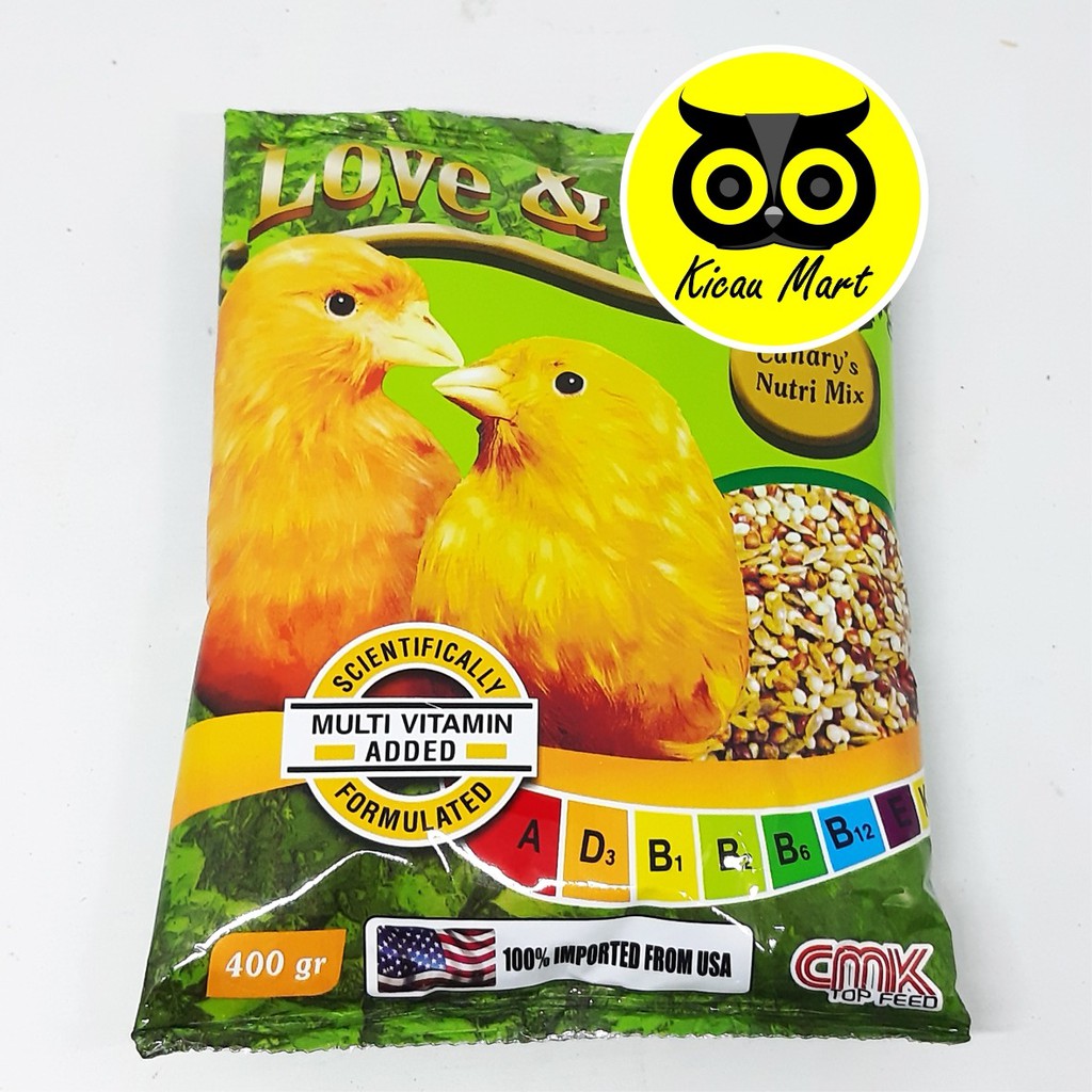 PAKAN MAKANAN HARIAN BURUNG KENARI BIJI MILET FANCY LOVE &amp; CARE CANARY NUTRIMIX FANCY 400 GR PFLCCNN