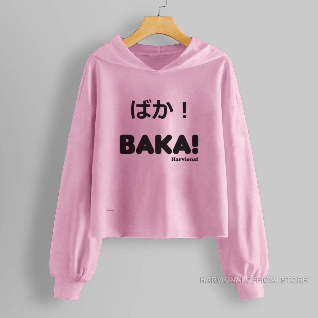 SWEATER CROP HOODIE BAKA BAHAN FRENCHTERRY TERLARIS