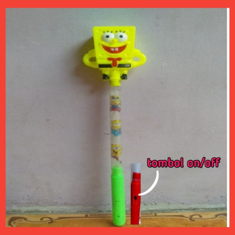 Mainan anak nyala stik karakter Spongebob/Mainan nyala karakter spongbob/Stik lampu nyala karakter s