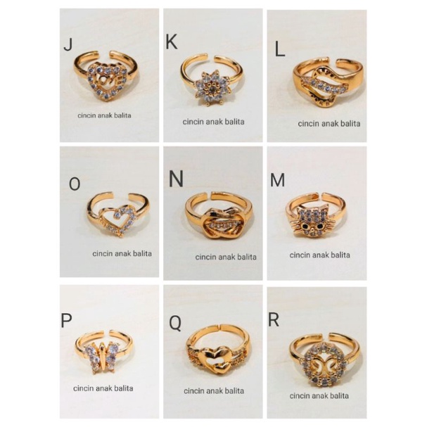 Dmk070. Cincin anak anak xuping lapis emas dgn mata zircon ukuran flexibel