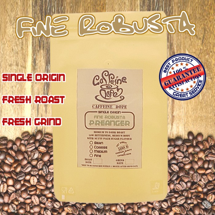 

Kopi Robusta Preanger 500 Gr -Fine Grade- Bean/Biji & Ground/Bubuk