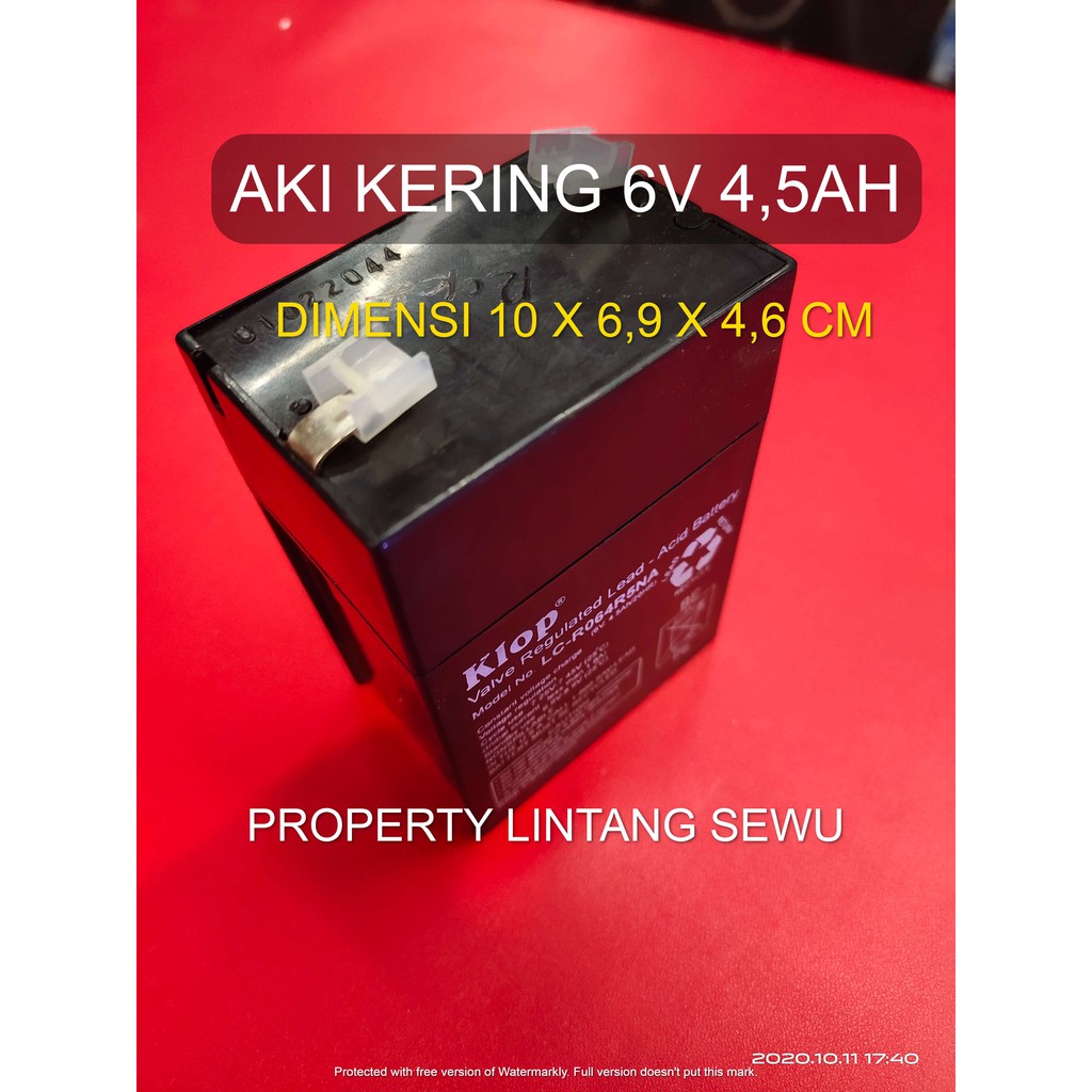 baterai aki lampu emergensi emergency accu kering 6V  6 v 6 volt 4,5Ah 20HR ACID BATTERY LC-R064R5NA