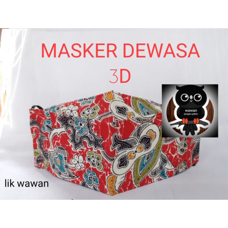 MASKER BATIK, MASKER BATIK DEWASA, MASKER 3D BATIK