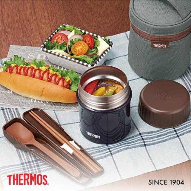 Thermos Food Jar 380ml Navy - tempat makan thermos JBU-380