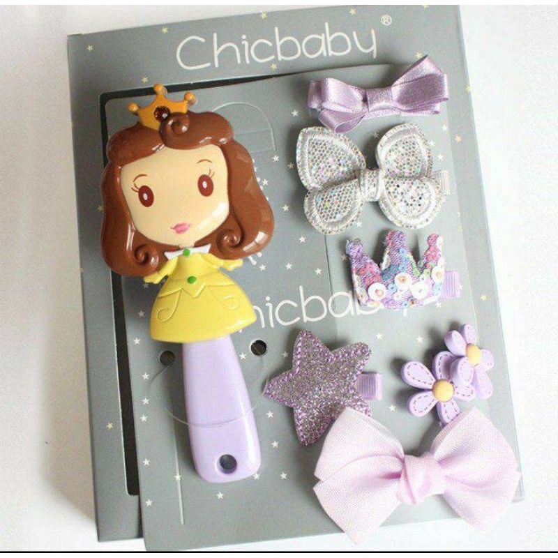 JEPITAN ANAK PLUS SISIR UNIK MOTIF ELSA FROZEN ANA