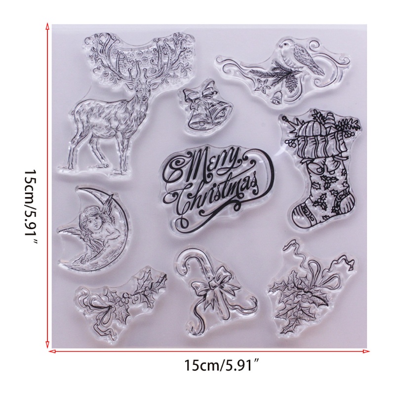 Stempel Segel Bening Desain Rusa Natal Bahan Silikon Untuk Dekorasi Album Foto Scrapbooking