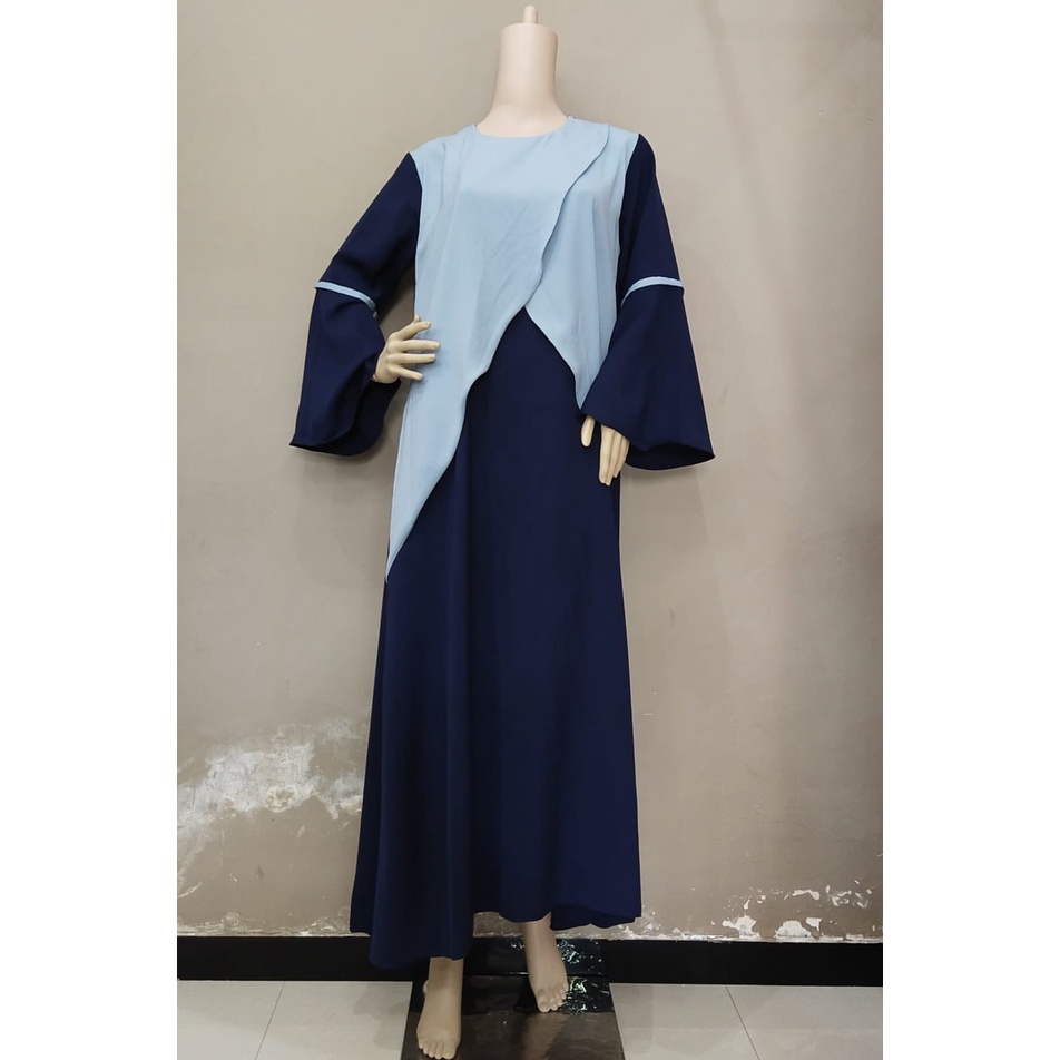 Gamis remaja biru Navy size standart