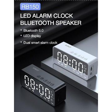 ROBOT RB150 LED Time Display Alarm Clock Bluetooth 5.0 Speaker with FM Radio