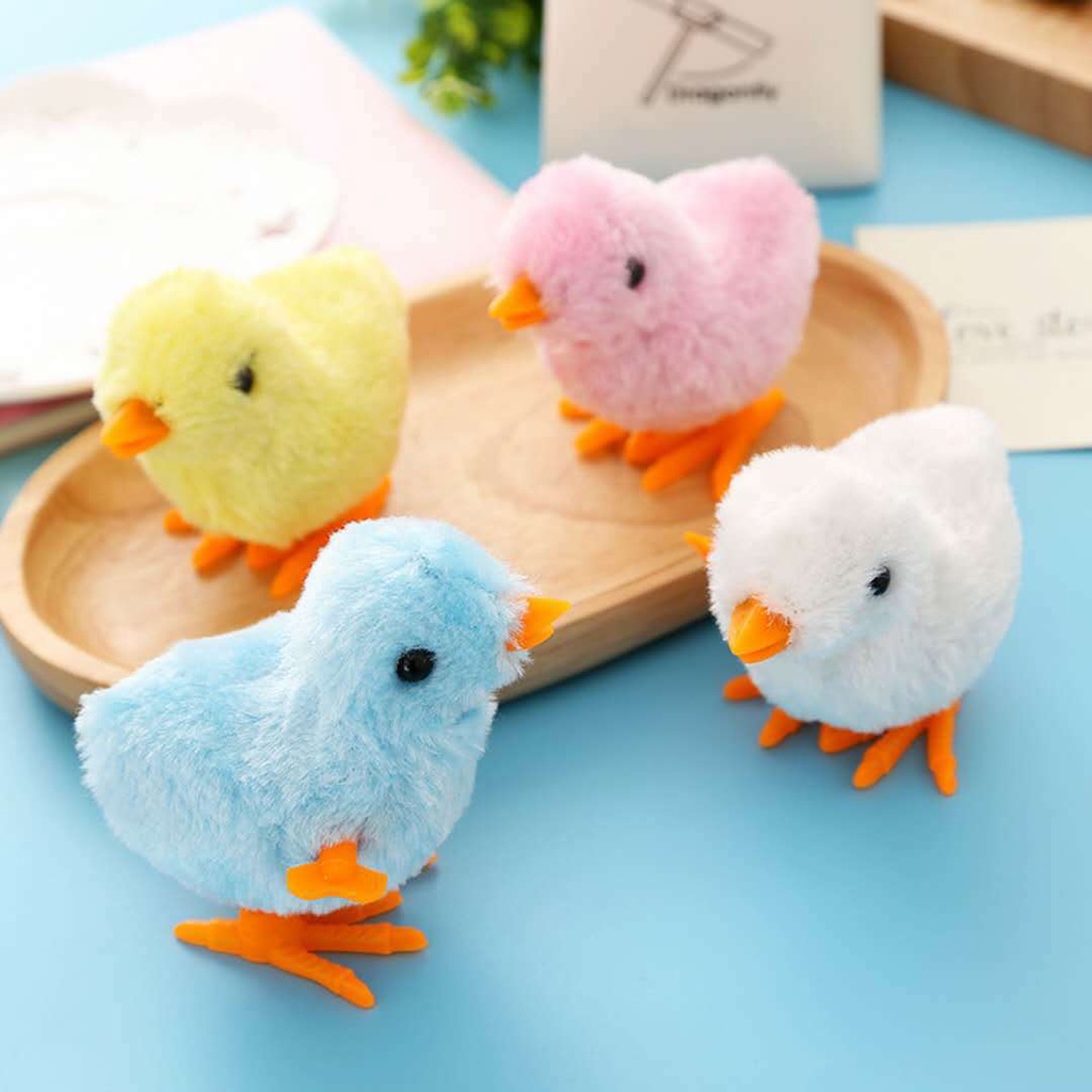 Tik Tok Mainan Anak Ayam Kuning Mini Bahan Plush Model Putar / Clockwork