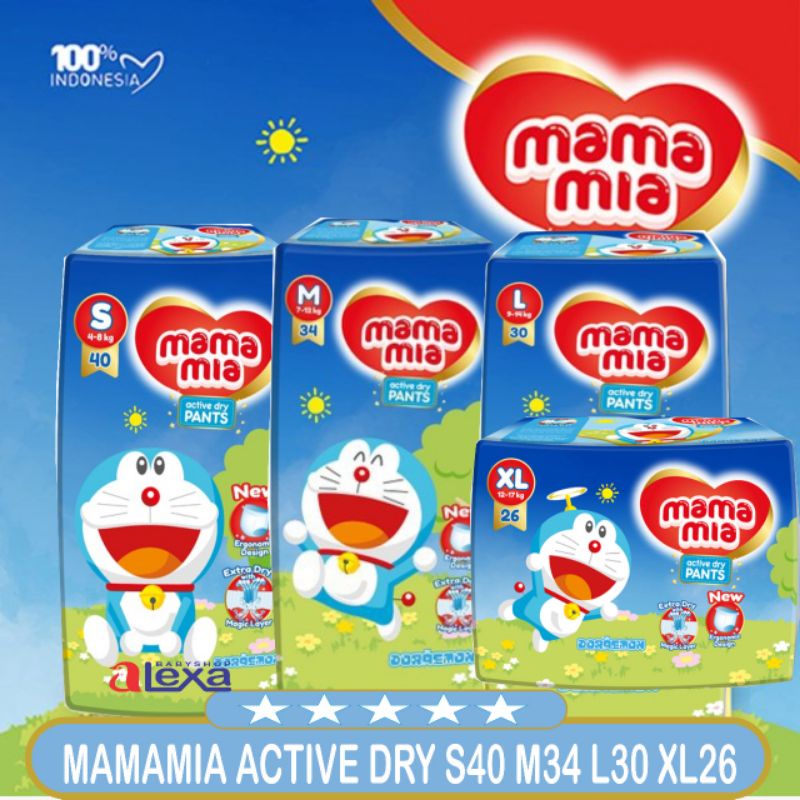 MAMAMIA Active Dry Pants / popok bayi celana S40 M34 L30 XL26