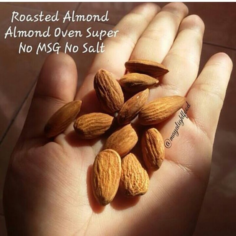 Almond oven 250gr badam roasted kacang almond panggang promil asi booster cemilan bumil sehat